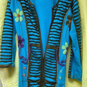 Long length zip up hoodie